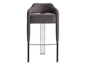 INVICTA II - High fabric stool with armrests and footrest _ Casa Magna